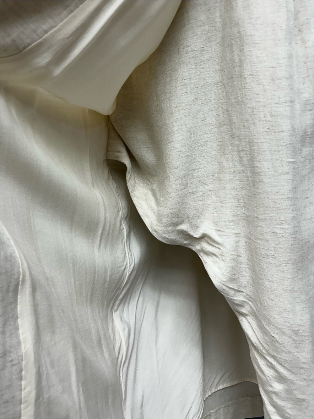 Anthropologie Ivory V-Neck Knot Front Midi Dress Linen Blend US 2 - Picture 13 of 17
